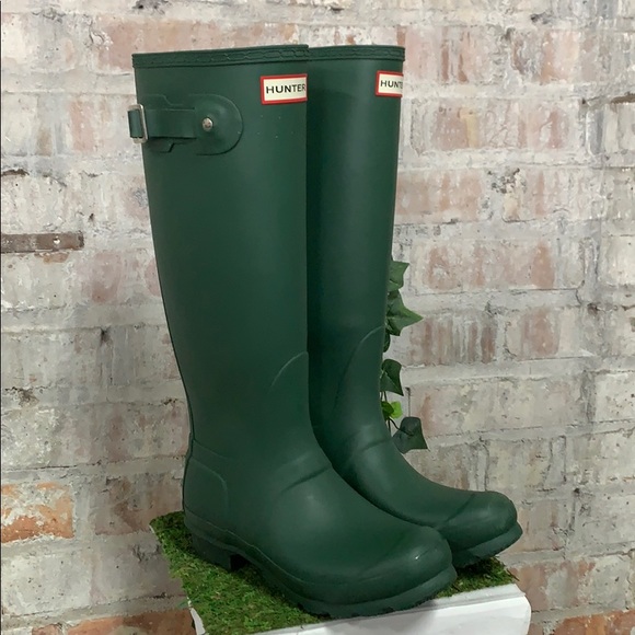 PRE OWNED Hunter Classic Tall Green matte Boots - Picture 3 of 5